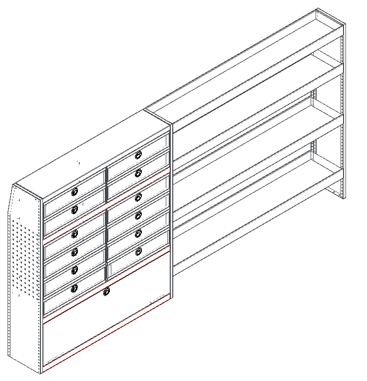Armoire personnalisée à tiroirs multiples 