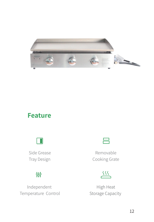 G2037 Tisch-Gasgrill – 3 Brenner